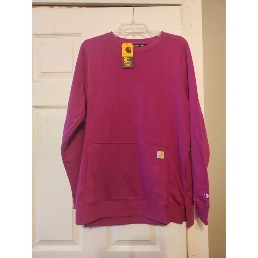 NWT Carhartt Force Relaxed Fit Lightweight Sweatshirt Magenta Women's Large